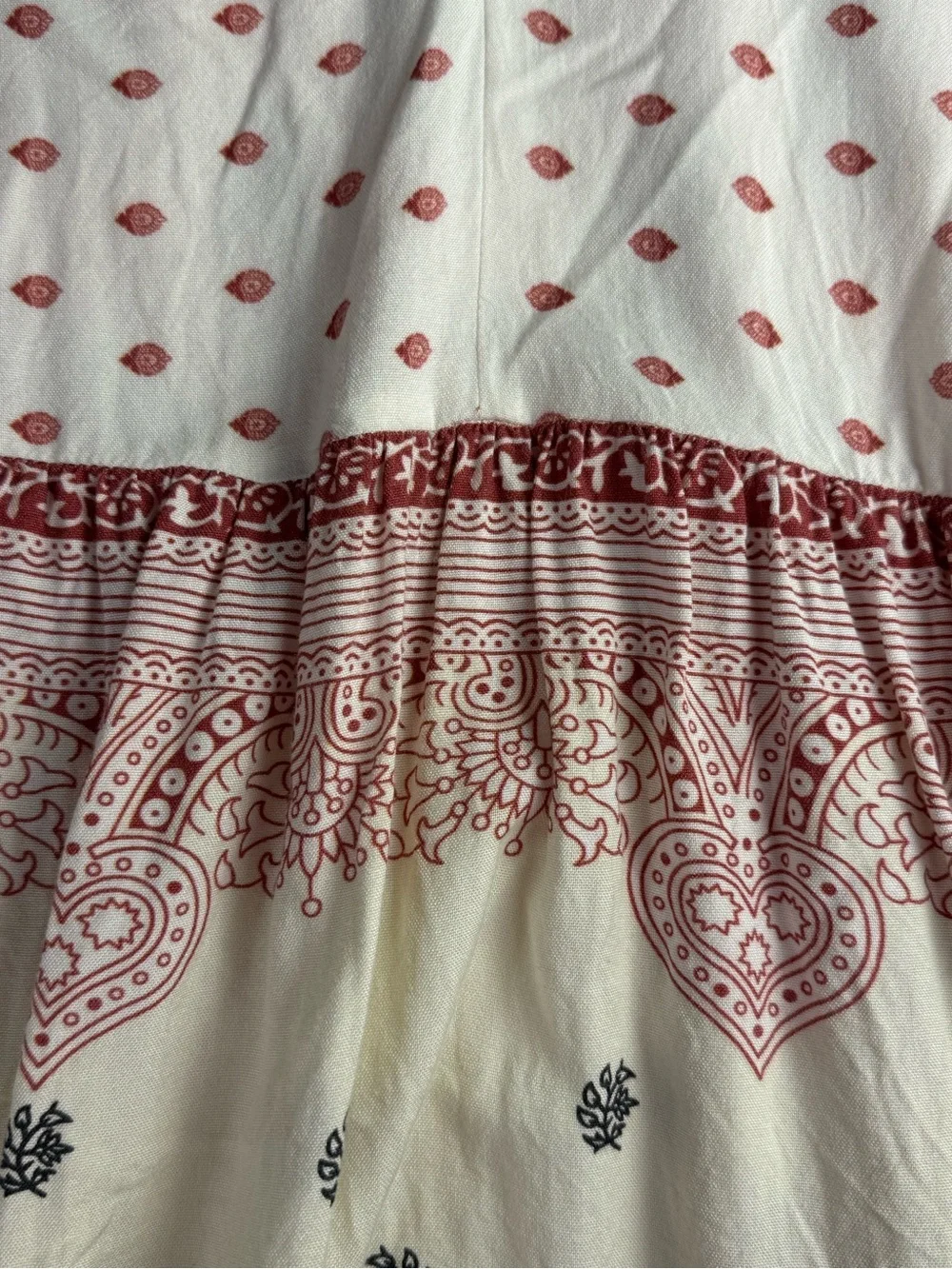 Sundance Patterned Rayon Tunic Top Keyhole Back M - Picture 8 of 10